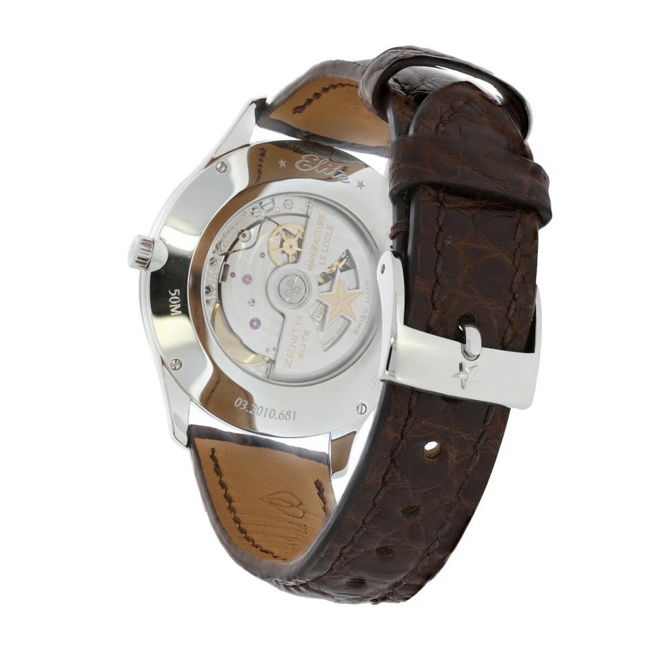 Reloj Zenith Elite Acero 40MM Hombre Caja Acero Papeles Reparado GARANTÍA de un año Foto 4 de 4