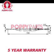 Fits Mercedes-Benz C-Class E-Class + Other Models Hand Brake Cable Rear Poppy