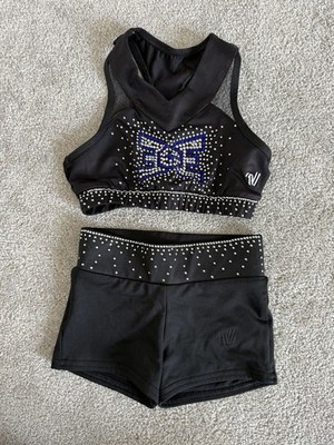 East Celebrity Elite ECE Cheer Youth Sports Bra Shorts Practice Varsity Set YS