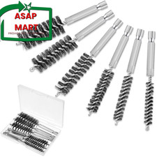 Patelai 6 Pcs Stainless Steel Wire Bore Brush 8/ 10/ 12/ 15/ 17/ 19 mm