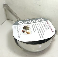 BRAND NEW CUISINART 1qt STAINLESS STEEL POUR SAUCIER SAUCE PAN, FREE SHIPPING