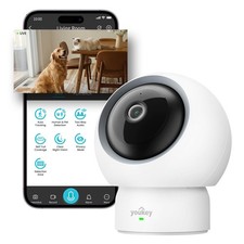 2.5K Indoor Pet Security Camera 2-Way Audio AI Detection 360 Tracking WiFi 6