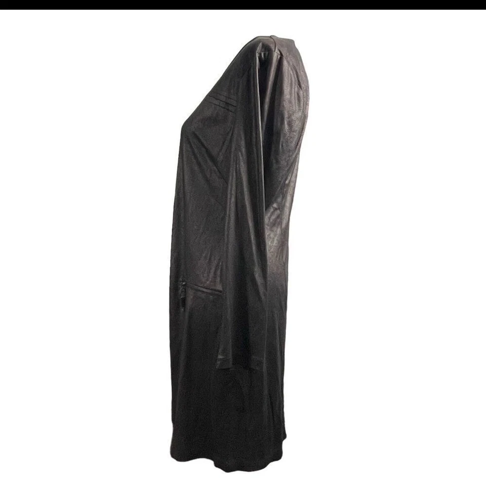 Vestido Insight New York Talla 6 Negro Imitación Cuero Manga Larga Bolsillos con Cremallera Foto 4 de 4