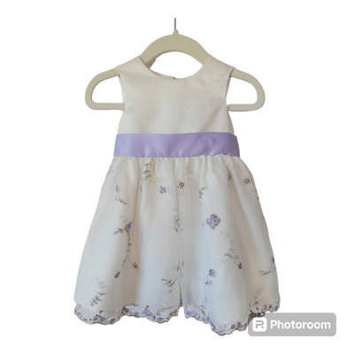 Cinderella Boutique Style Dress  White And Lavender   Size 12 m   NWT