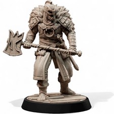 32mm Barbarian Warrior Miniature Unpainted Resin RPG Tabletop Wargame Figure
