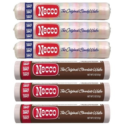 Necco Wafers Candy Variety Pack, 6 Pack (2 Ounce Rolls Each), 3 Rolls of...