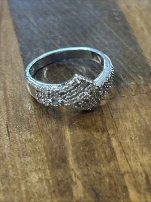 Platin-Overlay Sterlingsilber 0,25 Diamant kt Gewicht Ring Größe 8,25 3,23 Gramm
