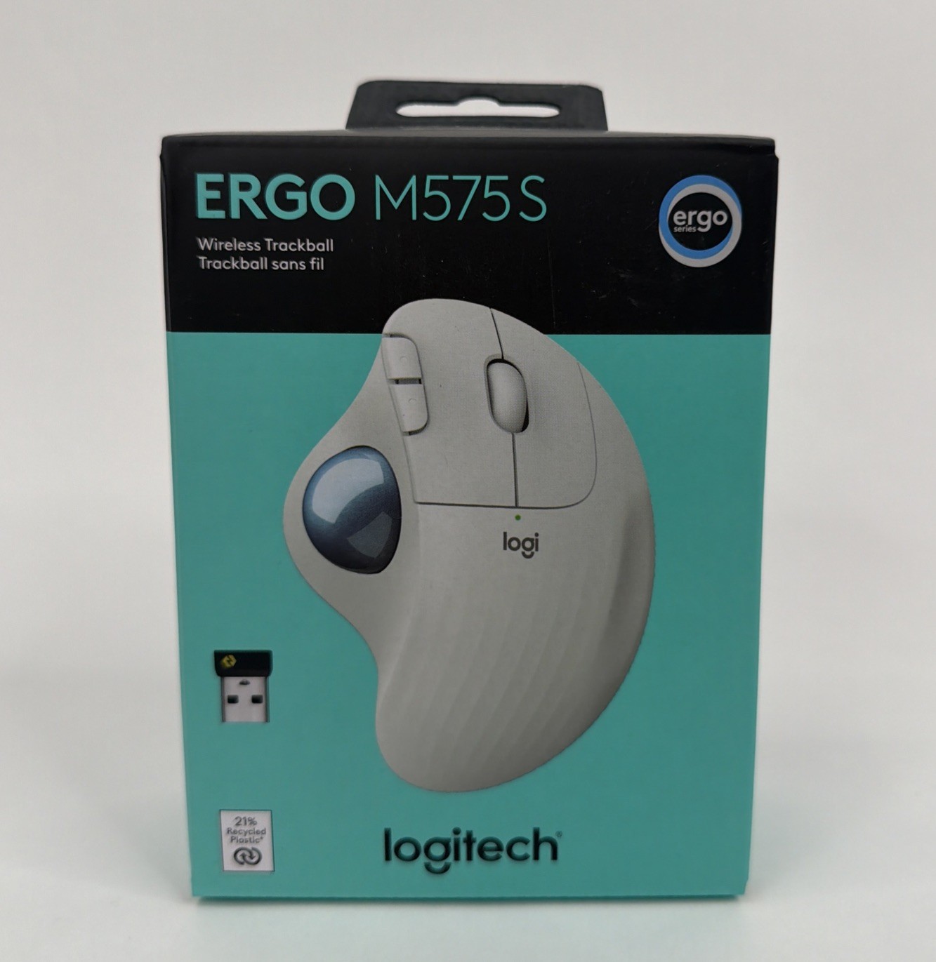 Logitech - ERGO M575 S Wireless Ergonomic Trackball Mouse - Wireless - White