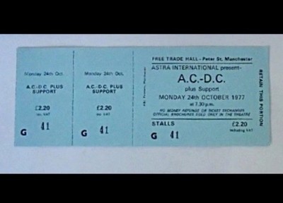  A.C. & D.C. MONDAY 24th OCTOBER 24, 1977 Peter St. Manchester UK  BON SCOTT 
