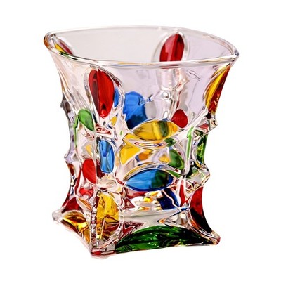 Stylish Glass Beverage Cup Feature Unique Retro Design Aesthetic 210ml
