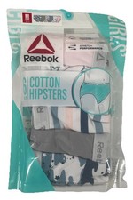 Reebok Girls 6 pack Cotton Hipsters M 8-10 Cotton Comfort Stretch Performance