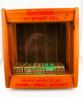 VINTAGE REMINGTON 22 BULLET AMMO STORE DISPLAY CASE