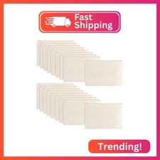 meekoo 16 Pack Blank Canvas Pouch Zipper Cosmetic Bag Bulk Plain Makeup Pouch Pu