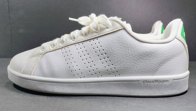 ADIDAS CLOUDFOAM ADVANTAGE WHITE & GREEN SNEAKERS SIZE 13 SHOES