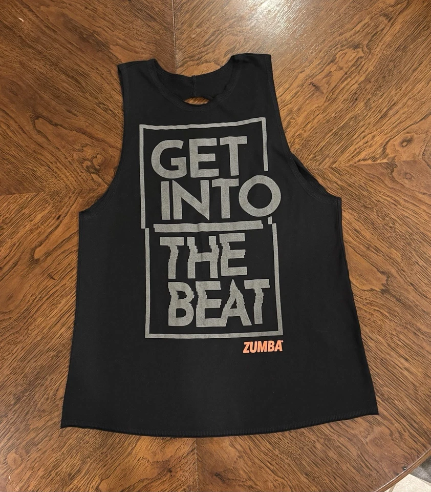 б/у майка ZUMBA XS черная очень маленькая футболка с открытой спиной Get Into The Beat - Изображение 2 из 4