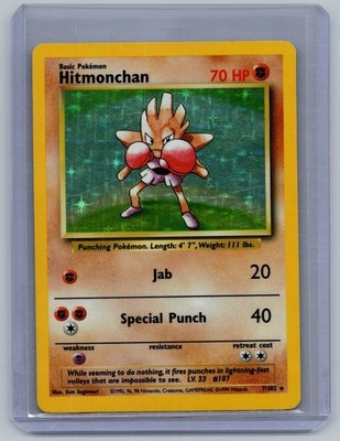 (LP) Hitmonchan 7/102 Holo - Pokemon Base Set