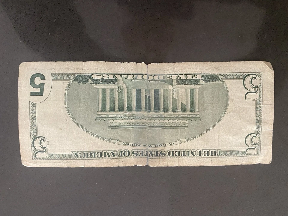 Binary $5.00 Bill USA 22822222 - Image 2 of 2