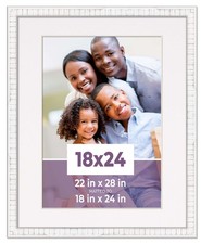 18x24 Frame White With White Picture Mat For 18x24 Photo - White 22x28 Frame To