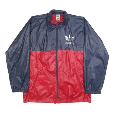 ADIDAS Vintage Herren Navy & Rot Nylon Zip Jacke S Uni Leicht Sportswear