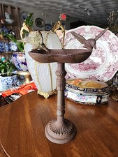 13" Aged Cast Irong Bird Feeder On Pedestal