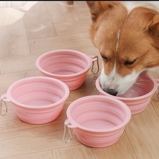 Portable Travel Collapsible Foldable Pet Dog Bowl for Food Water Bowls Dish