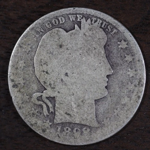 1898 P • Barber Quarter 25C - *Low Ball* Circulated - 90% Silver *Old Coin!* #15