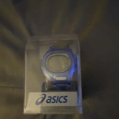 ASICS Digital Blue Round Wristwatch with Original Box and Manual