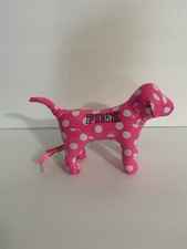 Victoria Secret Pink Y2K Pink Plush Dog Pink Vinyl With White Polka Dot