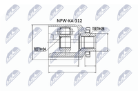 NTY Gelenksatz, Antriebswelle NPW-KA-312 FüR KIA