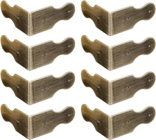 8Pcs Pure Brass Box Corner Protector Corner Braces Hardware Desk Edge Right A...