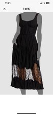 Jason Wu Collection $2500 NEW Women's Black Cotton-Silk Crinkled Lace Trim Sz. 8