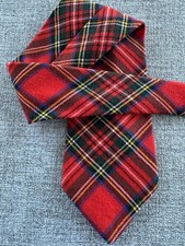 Vintage Brooks Brothers Est 1818 Plaid Red Blue White Yellow 100 Wool Tie