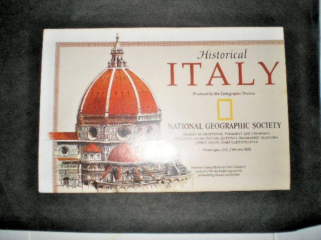 February 1995 Historical Italy National Geographic Society Map Poster 2-Sided