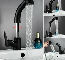 Black Faucet For Sink With Adjustable Lift Bar With Water Temperature Mixer Tap