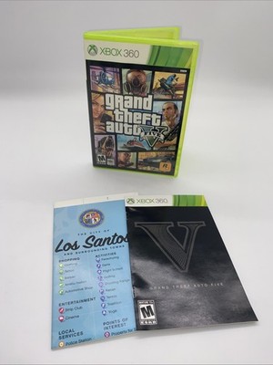 Grand Theft Auto V 5 Five 2013 Xbox 360 2-Disc Set Complete map & manual Tested