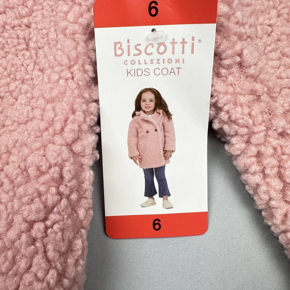 Biscotti Collezioni Kids Coat Girls 6 Pink Sherpa Teddy Fleece Jacket New Cozy - Image 3 of 4