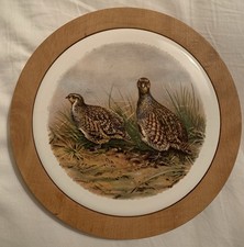 Handmade Beech Wood Pot Stand Ceramic Inset Tile English Partridge VGC