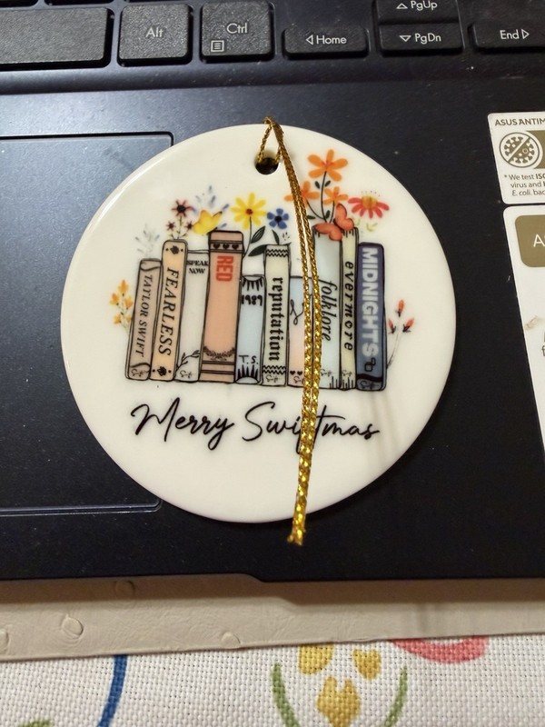 Merry Swiftmas Taylor Swift Christmas Ornament 3”  Round