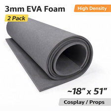 Gray EVA Foam Sheets 3mm 2 Pack 18x51 Cosplay Armor Craft Prop Foam 245 kg/m 