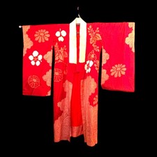 Vintage Silk Japan Kimono Shibori Tie Dye Nagajuban Under Garment Hand Stitched
