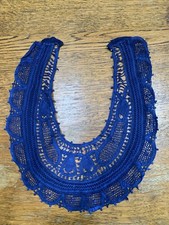 Vintage Handmade Navy Blue Crocheted Collar A1