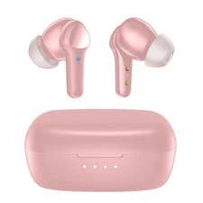 Bluetooth 5.3 Wireless Earbuds, IPX8 Waterproof, Hi-Fi Stereo, 4 Mics, Pink