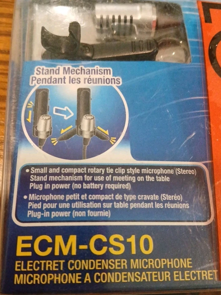 SONY ECMCS10 Electret Condenser Mic PROFESSIONAL MICROPHONE ECM-CS10 NOS SEALED - Image 3 of 3