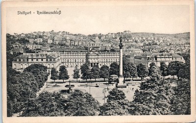 Vintage Postcard Residenzschloss Stuttgart Germany Palace Schlossplatz View
