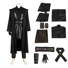 Star Wars Jedi Sith Anakin Skywalker Cosplay Costume Black Suit Halloween Outfit