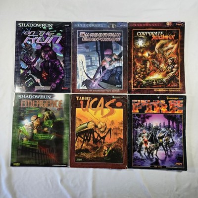 Shadowrun Lot of 6 Books On the Run Corporate Punishment Fields of Fire UCAS