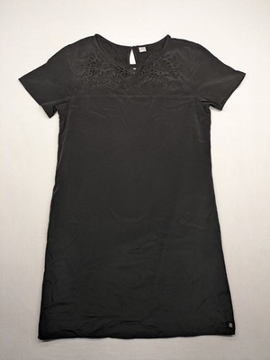 S Oliver Damen Etuikleid Gr 36 Schwarz Shiftkleid Kurzarm Sommerkleid