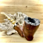 72g PREBEN HOLM FANCY CHESTNUT UNIQUE CARVED FREEHAND DANISH ESTATE PIPE