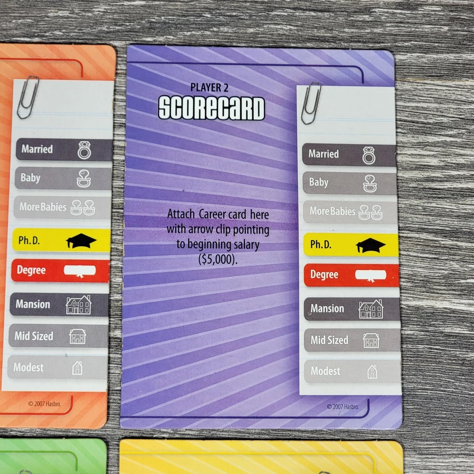 The Game of Life Twist and Turns 4 Scorecards 2007 Replacement Score Cards - Image 3 of 4