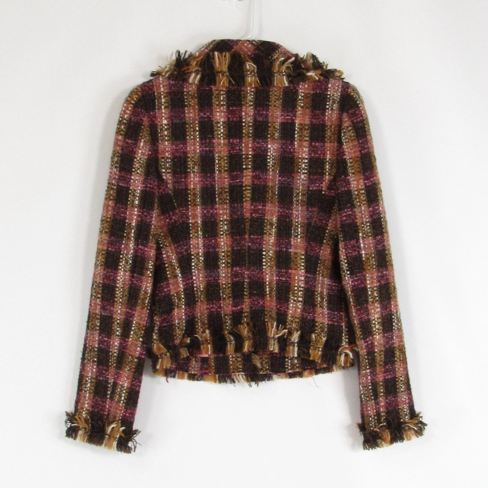 Cool brown pink textured wool blend WALTER long sleeve blazer jacket 0 - Image 3 of 4